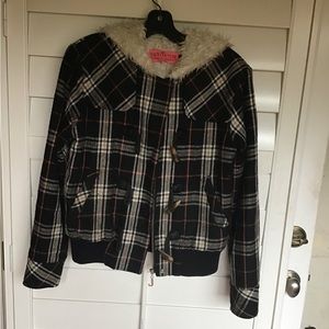 Vintage Juicy Couture plaid winter jacket.